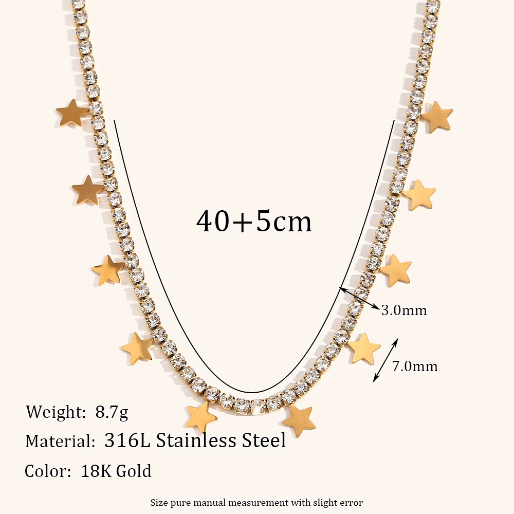 Collier en acier inoxydable brillant pour femme, pendentif étoile, bijoux sur le cou, étanche, desig