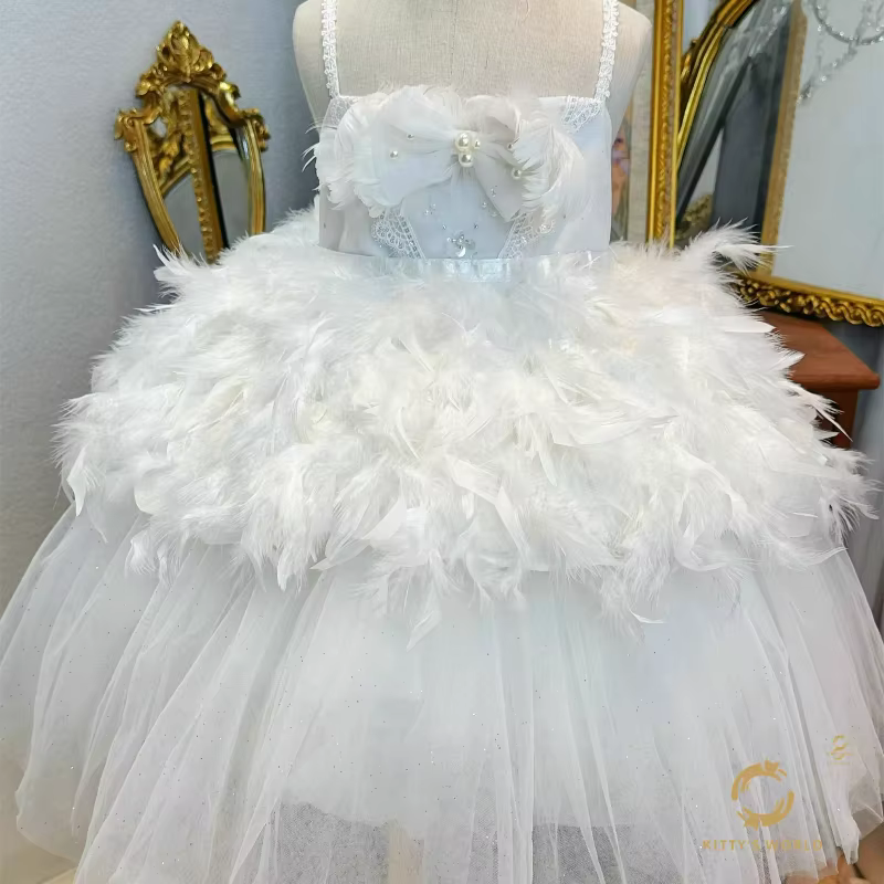 Robe de princesse pour filles, robe de demoiselle d'honneur à bretelles, robe de troupe, ailes d'ang