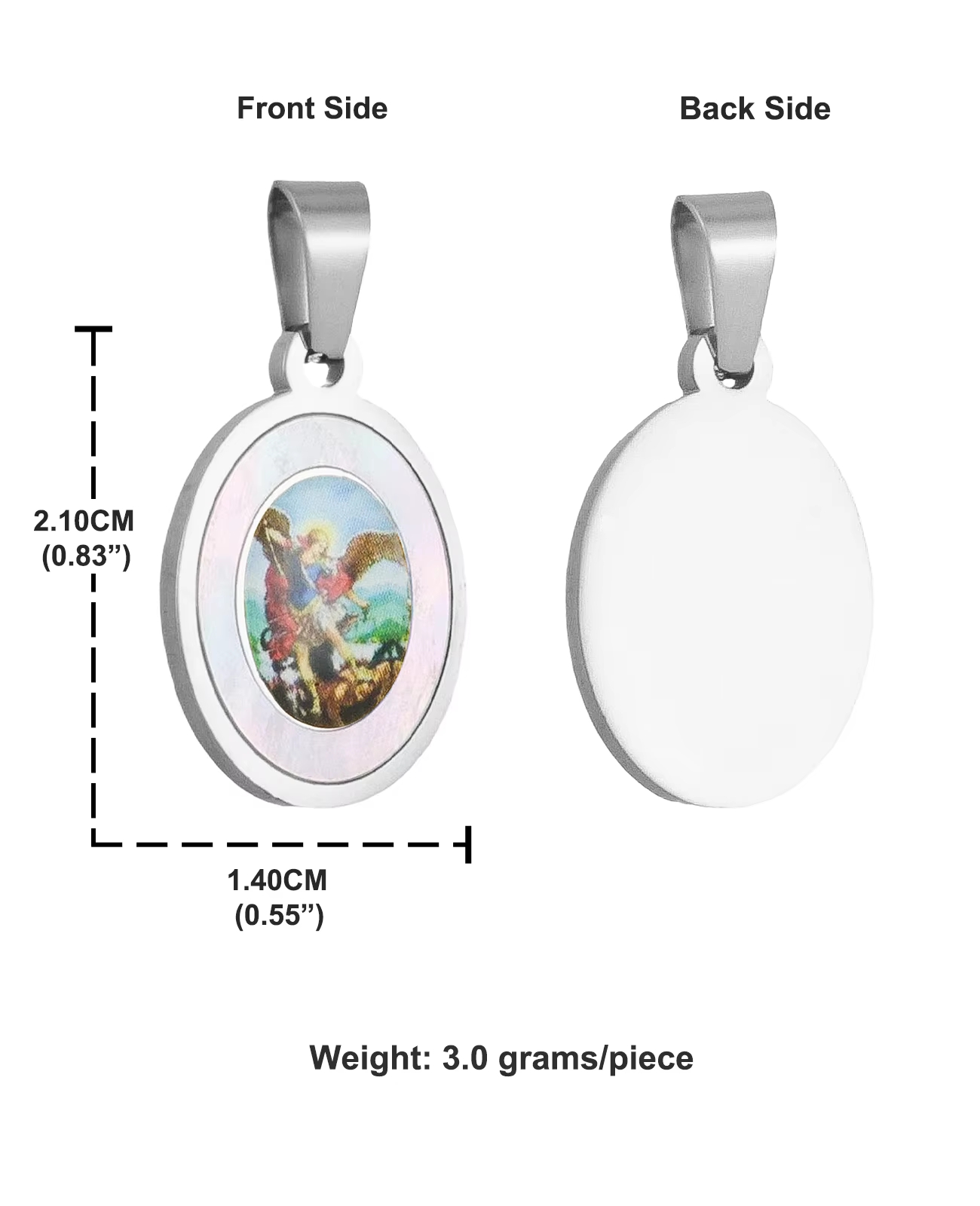 Pendentif en forme de cœur sacré, 6 styles, icône sacré, St. Michael, notre dame, 2 couleurs, coquil