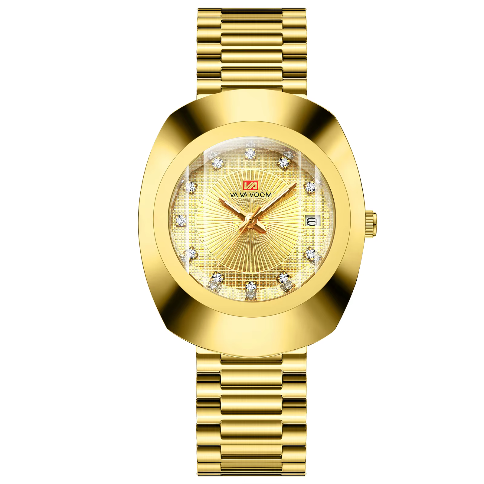 VA VA VOOM marque créative ovale montre pour hommes mouvement à Quartz en acier inoxydable maille ce