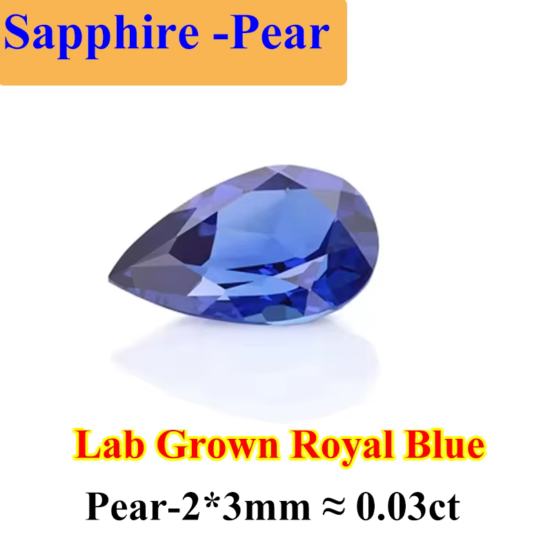 Saphir laboratoire cultivé bleu gemme ronde poire émeraude coeur rayonnant ovale bleu Royal pierre p