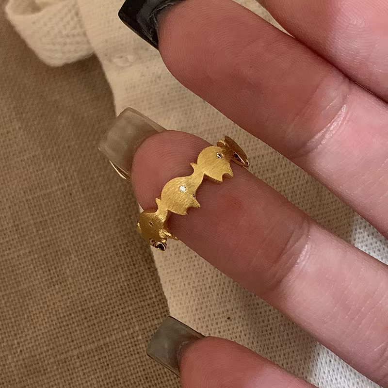 ANENJERY – bague ouverte en forme d'éléphant pour femmes et filles, couleur or, tempérament Vintage,