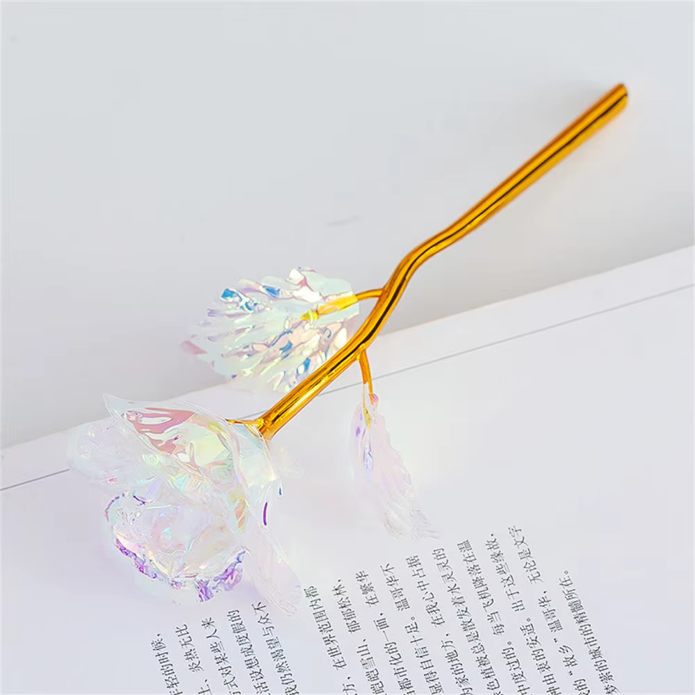 Poubelle artificielle en feuille d'or 24 carats, rose éternelle de la galAct, nouveau cadeau créatif