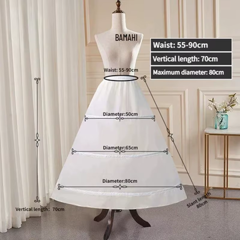 Jupon à 3 ou 6 cerceaux pour adulte, jupon de mariage, sous-jupe de robe de mariée