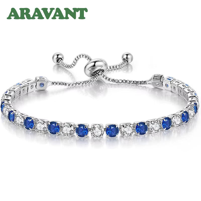 Aravant 925 argent 18K or émeraude Bracelet chaînes pour femmes bijoux de mode