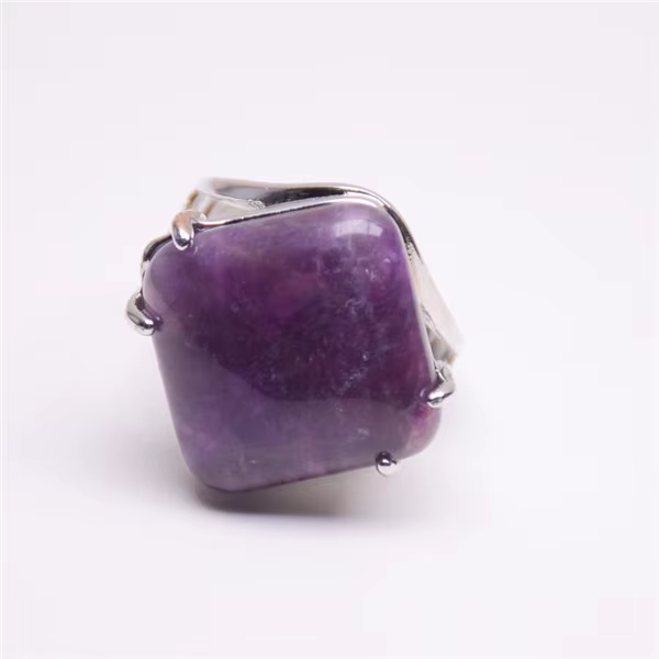Bague en pierre naturelle cabochon carré pour femme, jades de citron, rhodonite, sodalite, turquoise
