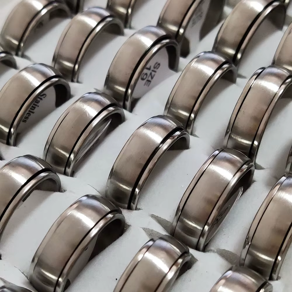 Anneaux rotatifs en acier inoxydable pour hommes et femmes, accessoires de bijoux, vente en gros, 20