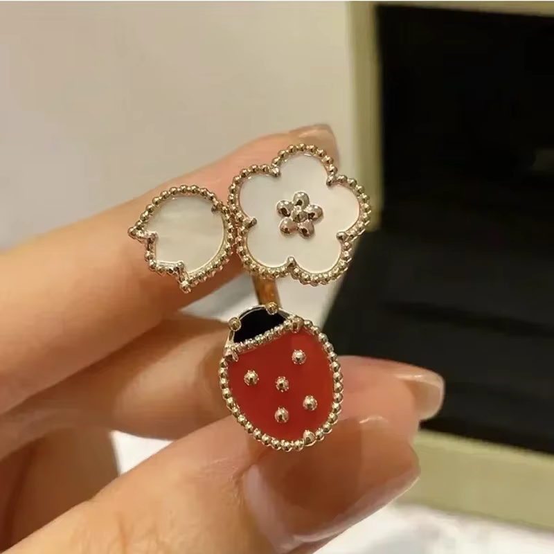 Bague coccinelle en argent Sterling 925 de haute qualité, bijoux de luxe à la mode pour femmes, cade