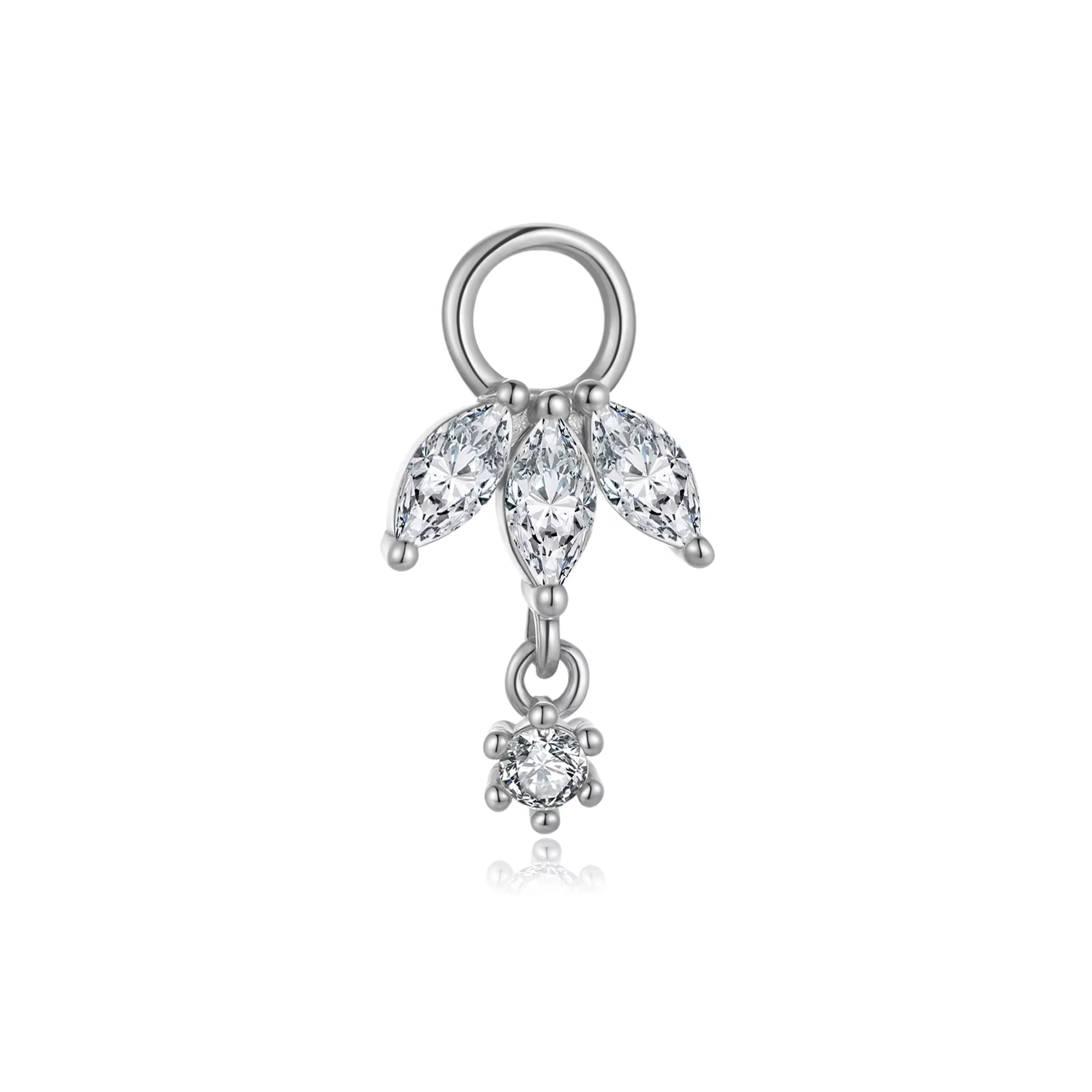 ANDYWEN Boucles d'oreilles pendantes en argent sterling 925 avec zircon scintillant en forme de marq