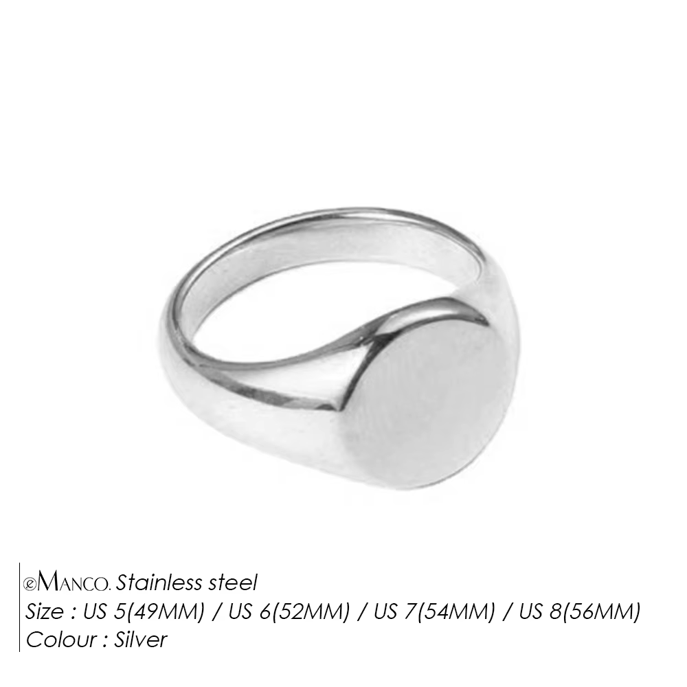 Bague ronde minimaliste en acier inoxydable pour femme EManco, style Y2K, bijoux punk, vente directe