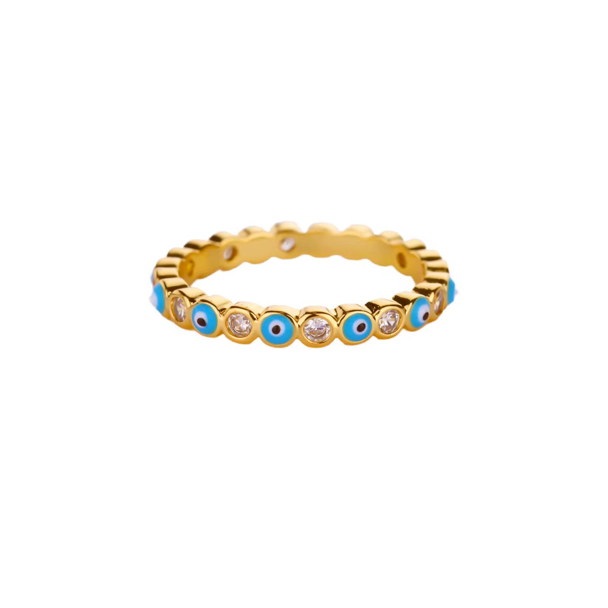 Bagues en Zircon pour femmes, couleur or, en acier inoxydable, porte-bonheur, esthétique, turc, étan