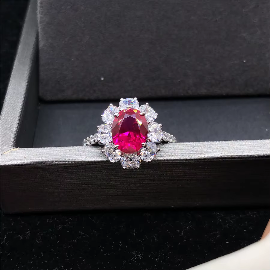 Fabulous-Bague de fiançailles en diamant adrenDiamond pour femme, forme nar2CT, or blanc 18 carats, 
