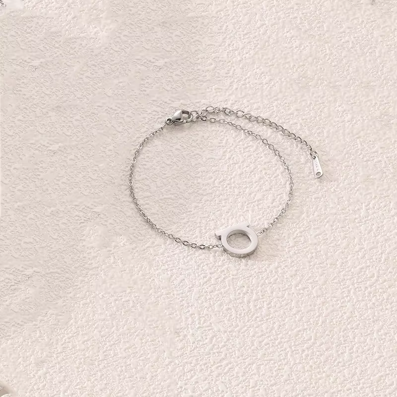 Ensemble de boucles d'oreilles et collier minimaliste en forme de D en acier titane, chaîne de clavi