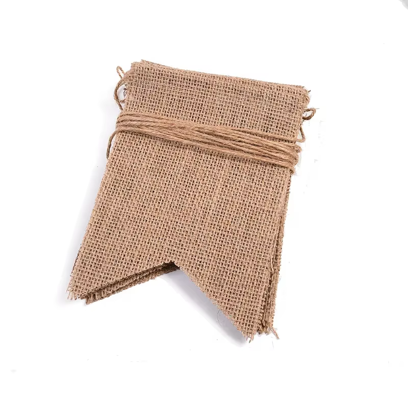 Banderole en Toile de Jute Rustique pour Décoration de Mariage, Guirxiété de Drapeaux de ix, Bar à B