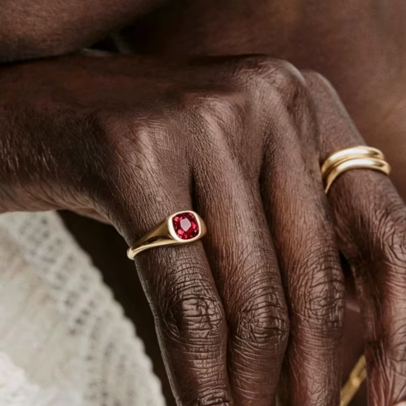 Bague Classique en Or 18 carats pour Femme - Bague de Queue Style Hip-hop pour Homme, Bijou Tendance