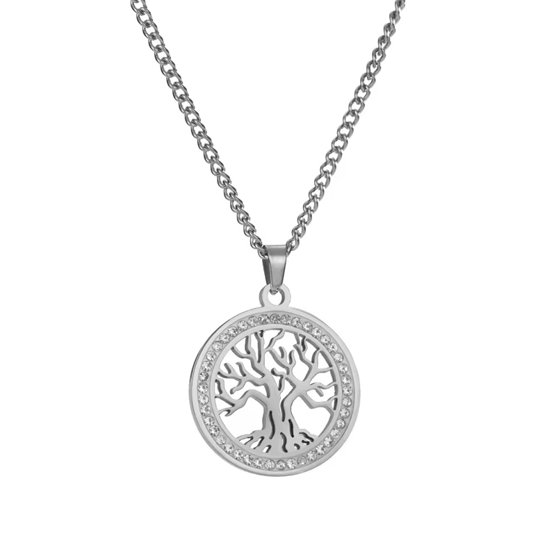 Ensemble de bijoux plaqué or en acier inoxydable : collier, boucles d'oreilles et bracelets arbre de