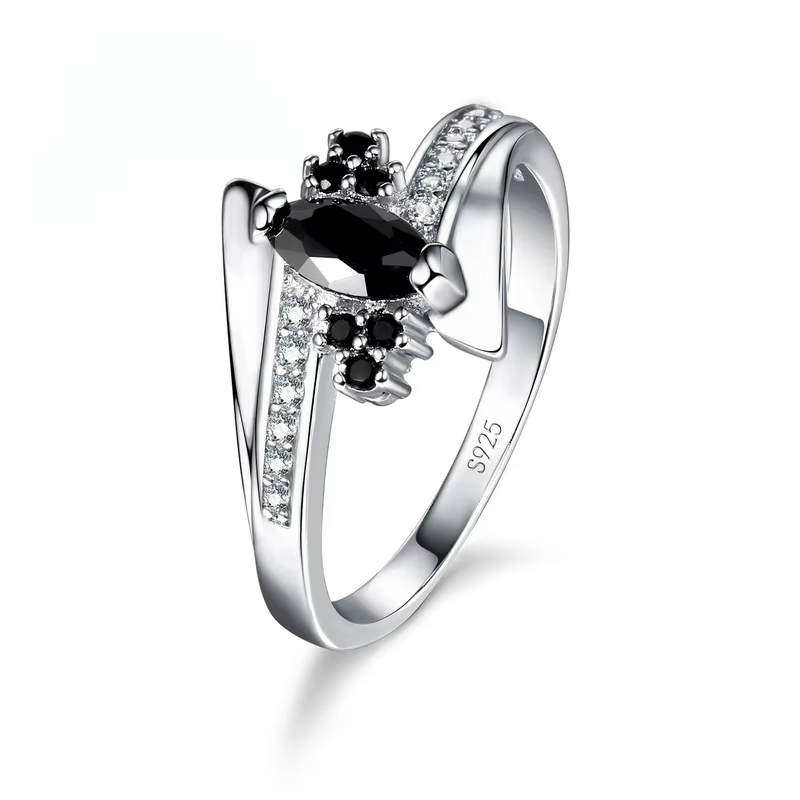 Bague de fiançailles couleur argent Sterling 925, bijoux à la mode, Style classique, réglage de grif