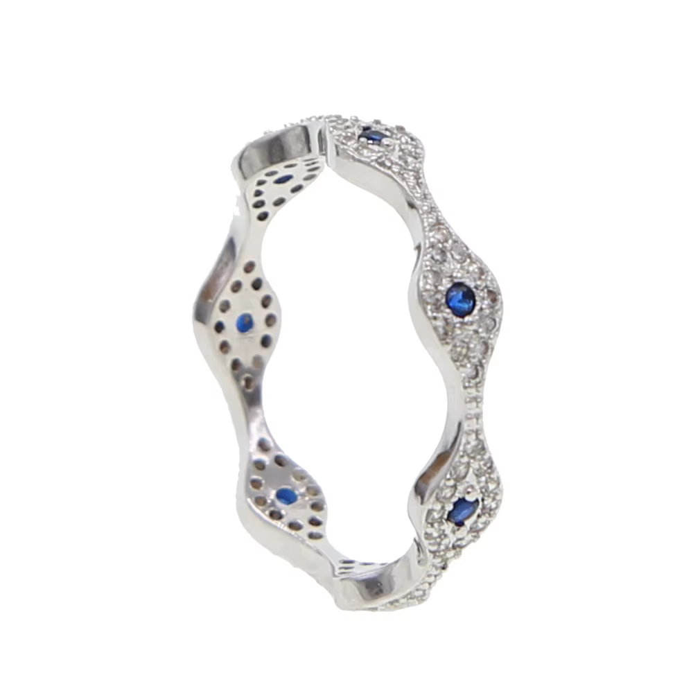 Bagues de fiançailles Cz Evil Eye pour femmes, bague empilable classique, rouge, vert, bleu, turc, b