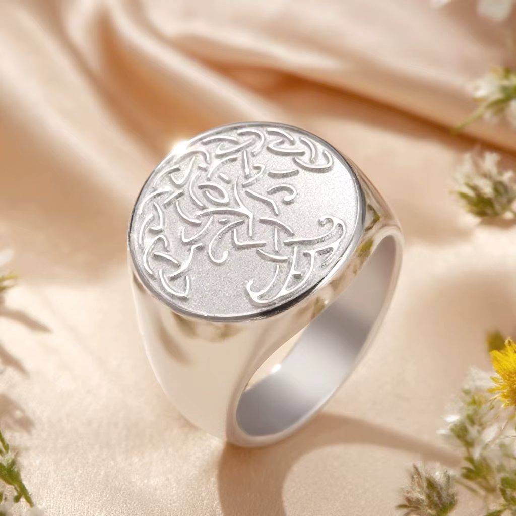 Dawapara Yggdrasil arbre de vie anneau Triquetra irlandais hommes bague Protection Talisman mytholog