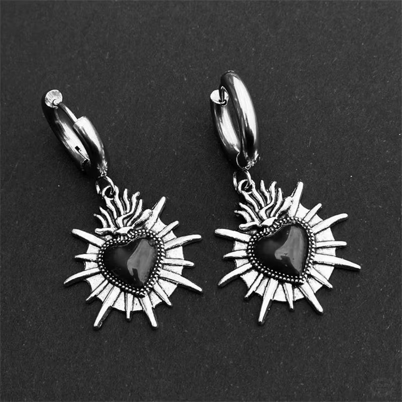 Boucles d'oreilles gothiques en forme d'épine pour femmes et filles, bijoux Cosplay, croix, cœur, go