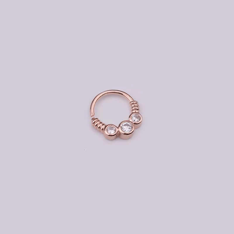 Anneaux de septum 20G, bijoux en zircone cubique hypoallergénique, anneaux de nez articulés en acier