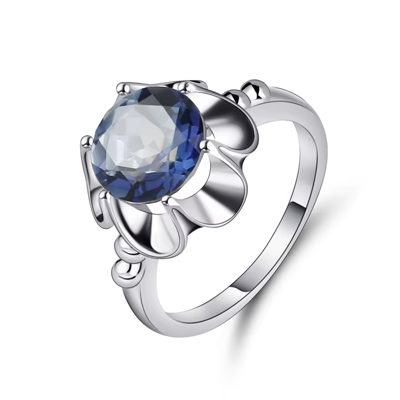Bague de BALLET en argent Sterling 925 pour femmes, bague de fiançailles en améthyste verte naturell