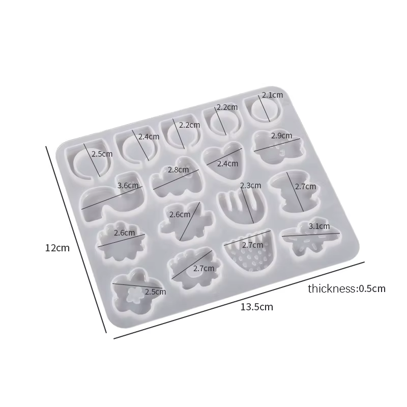 Moule en résine pour anneaux de fleurs en silicone, moules en résine, forme Kawaii, série mignonne, 