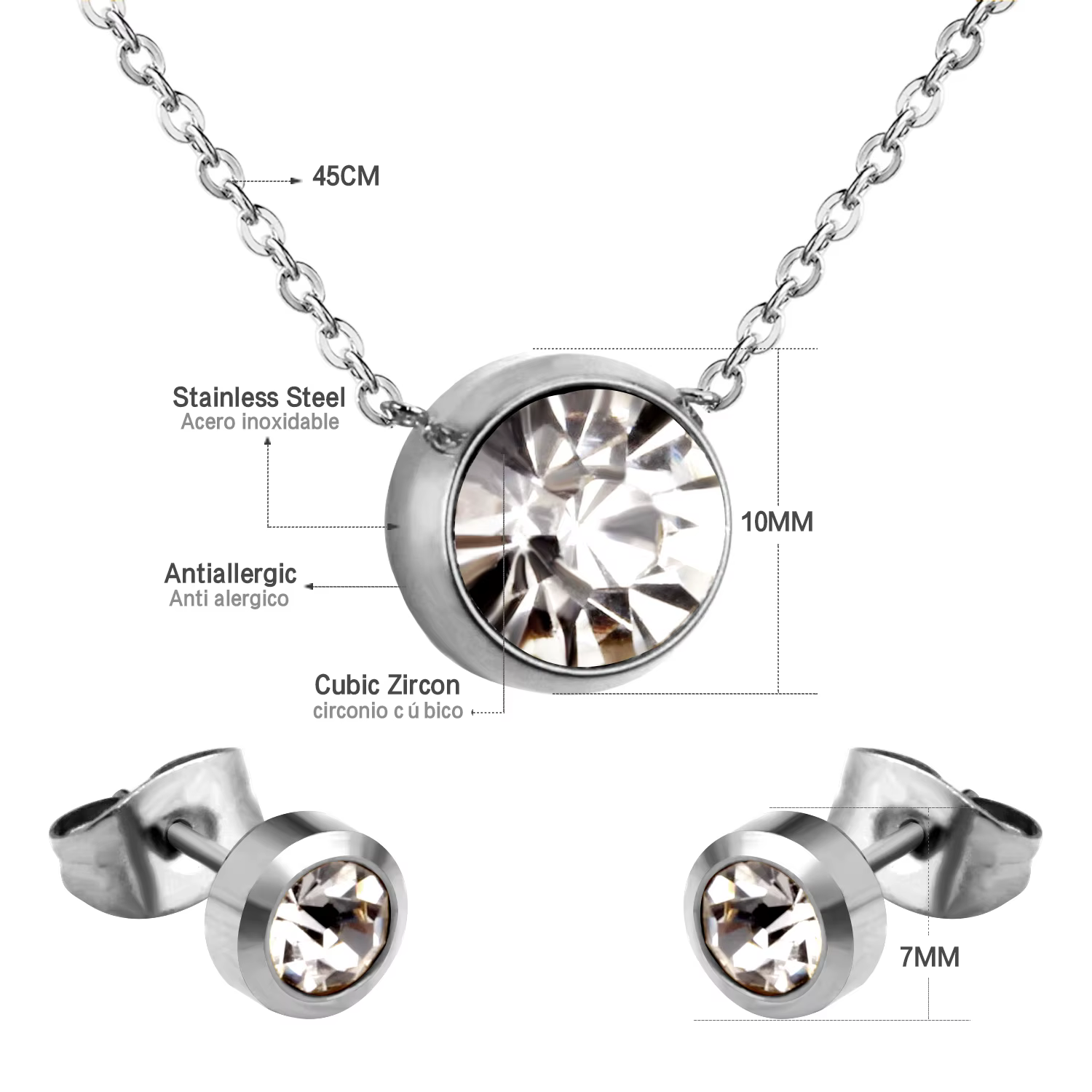 LUXUKISSKIDS – ensemble de bijoux infini pour femmes/filles, collier et boucles d'oreilles de Style 