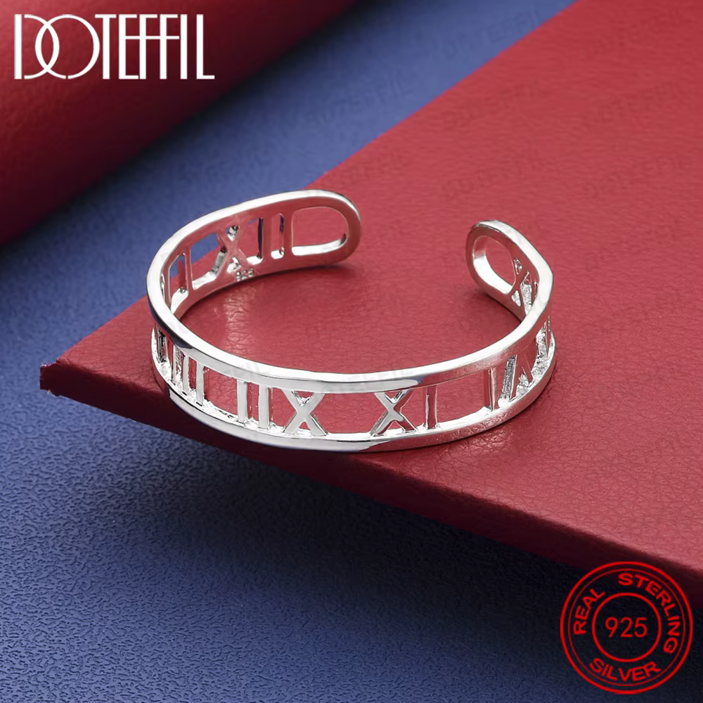 Bracelet en argent Sterling 925 avec chiffres romains pour femmes et hommes, bijoux à la mode pour f