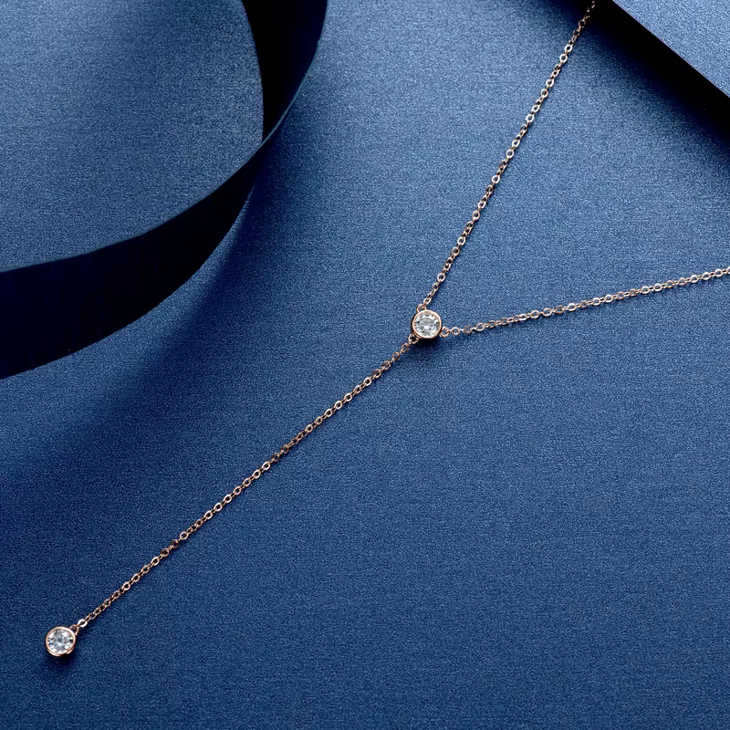 IOGOU D couleur Moissanite diamant collier pour femmes gland pendentif 925 argent or Rose/or jaune p