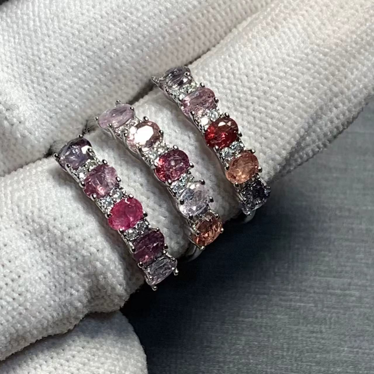 40 nouvelles bagues en spinelle rose naturel, bijoux pour femmes, cadeau, cuivre, jolie fleur en pie