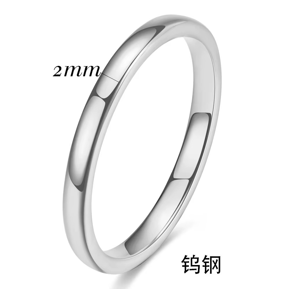 VQYSKO Vintage bague en tungstène pour hommes lisse plaine Couple anneaux Style Punk mode bague bijo