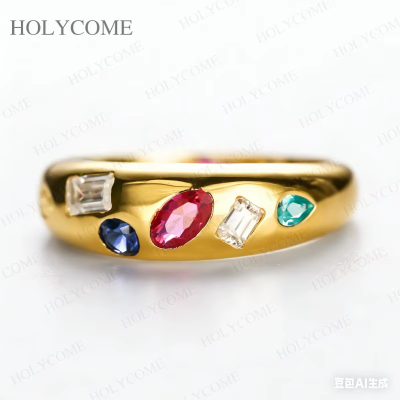 Bague unique en moissanite/saphir/rubis/paraïba, coupe ronde, ovale, poire, argent sterling 925, bij