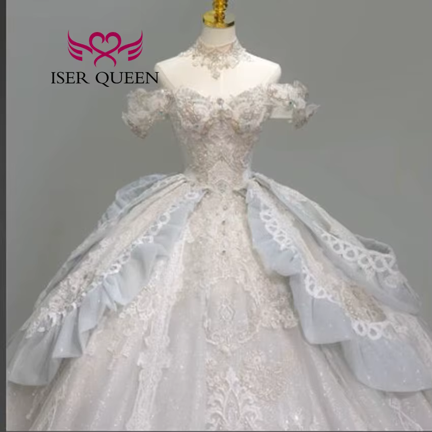 Robe de mariée de luxe personnalisée bleu clair français, nouvelle collection 2026, qualité princess