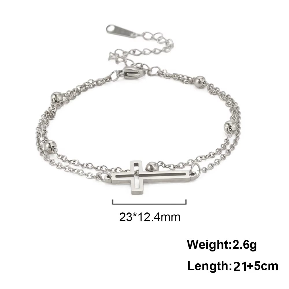 Kkjoy-Bracelet bohème avec pendentif croix pour femme, bijoux de pied tendance, fête sur la plage d'