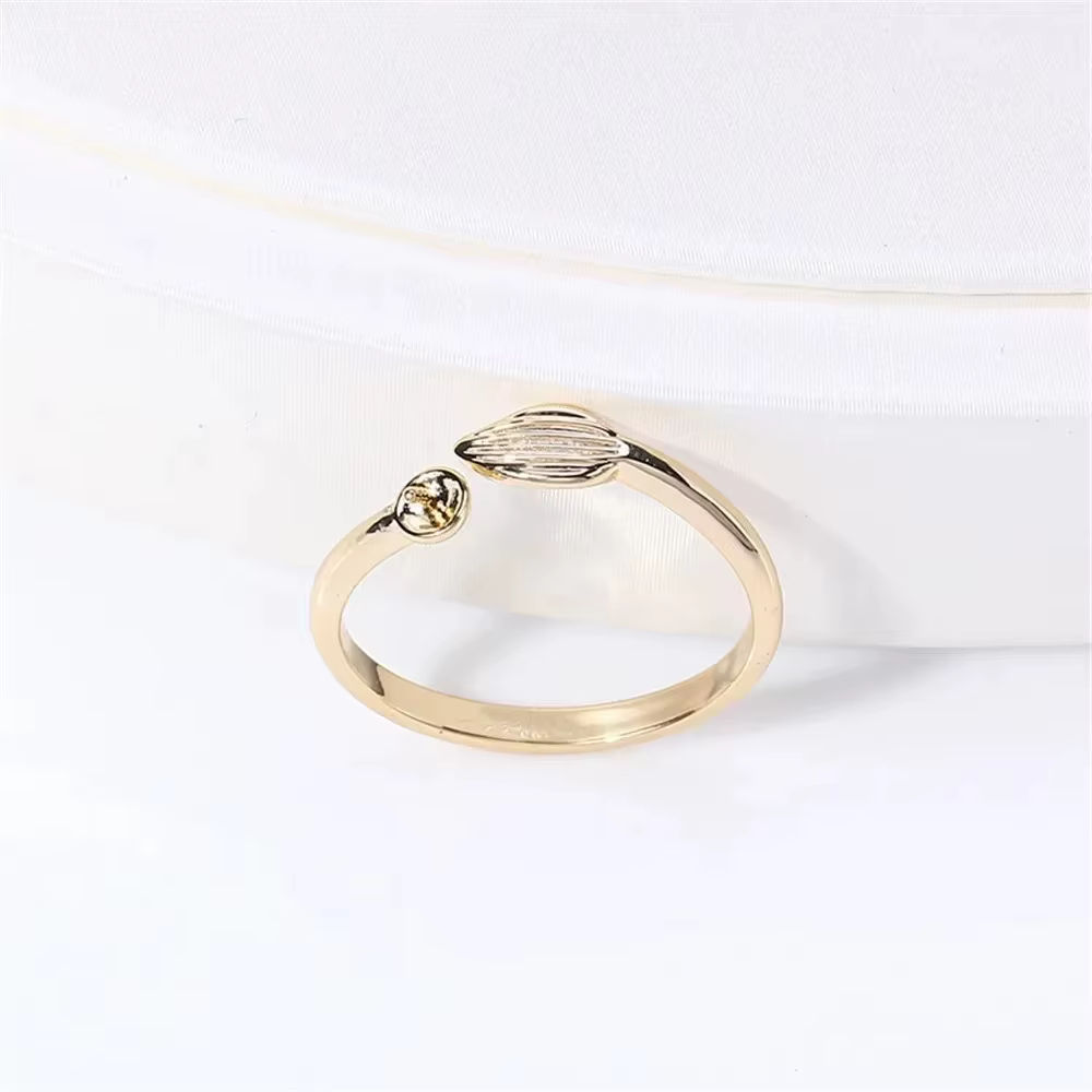 Ensemble de bagues en perles vides, bague d'ouverture domestique en or 14K, ensemble de bagues simpl