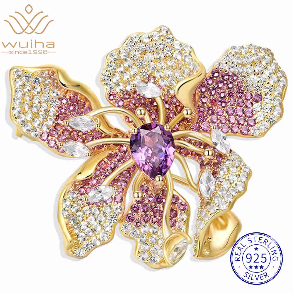 Wuiha 925 argent Sterling laboratoire saphir haute teneur en carbone diamant pierres précieuses broc