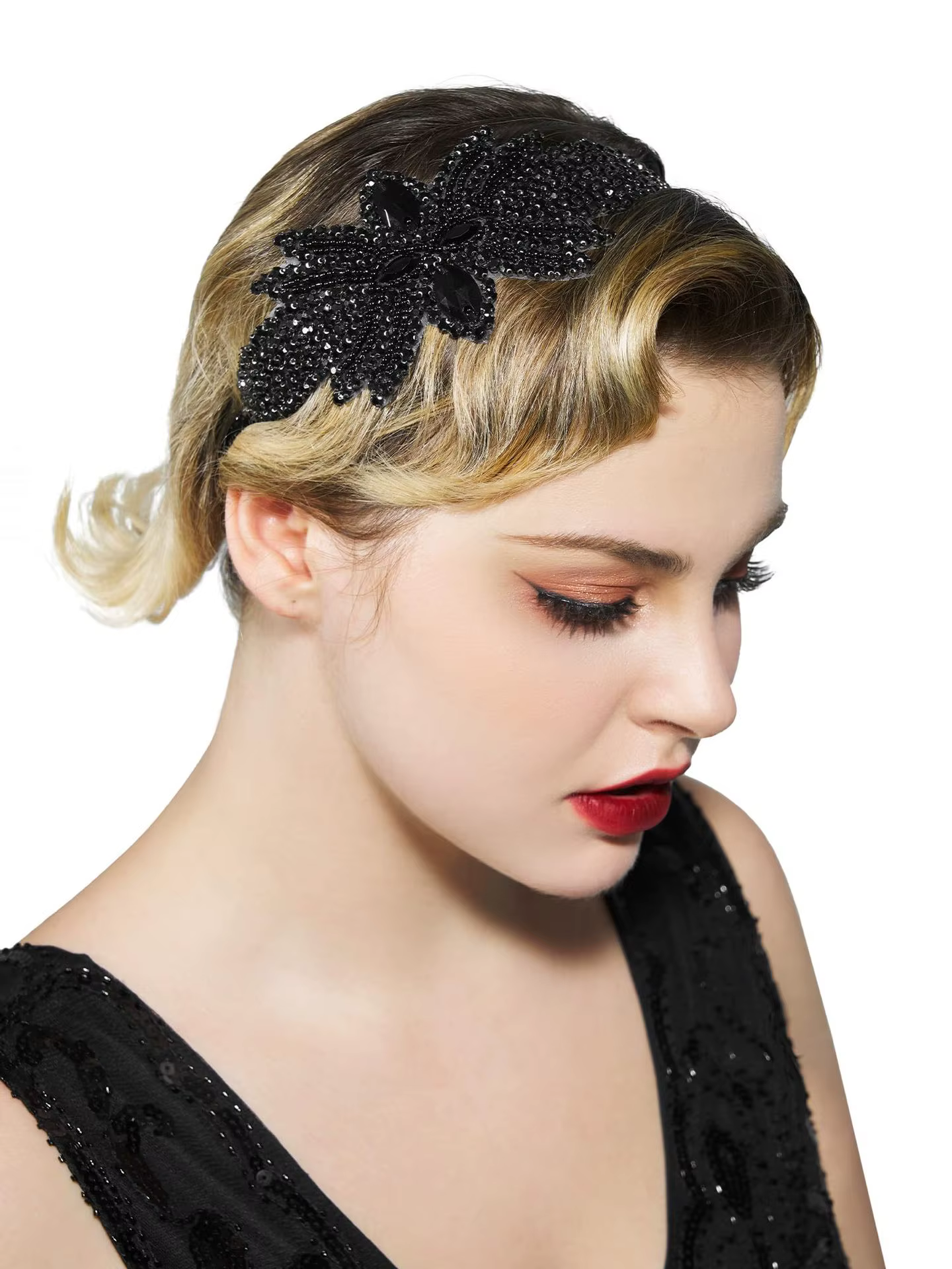Luxueux bandeau Gatsby en strass des années 1920, pour fête de mariage, danse, accessoire de bandeau