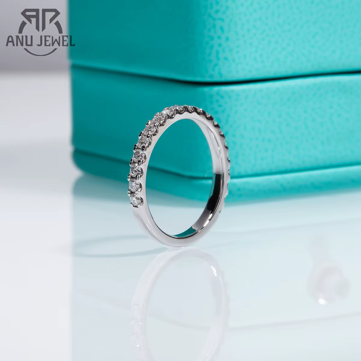 AnuJewel-Bague en diamant Moissanite plaquée or 18 carats, alliances en argent, bijoux en gros, 1.9m