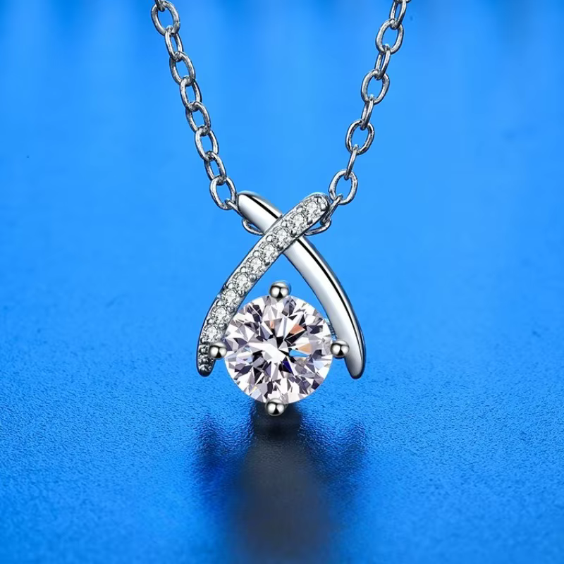Collier avec pendentif en argent 925 pour femmes, zircon brillant, classique, à la mode, bijoux de f