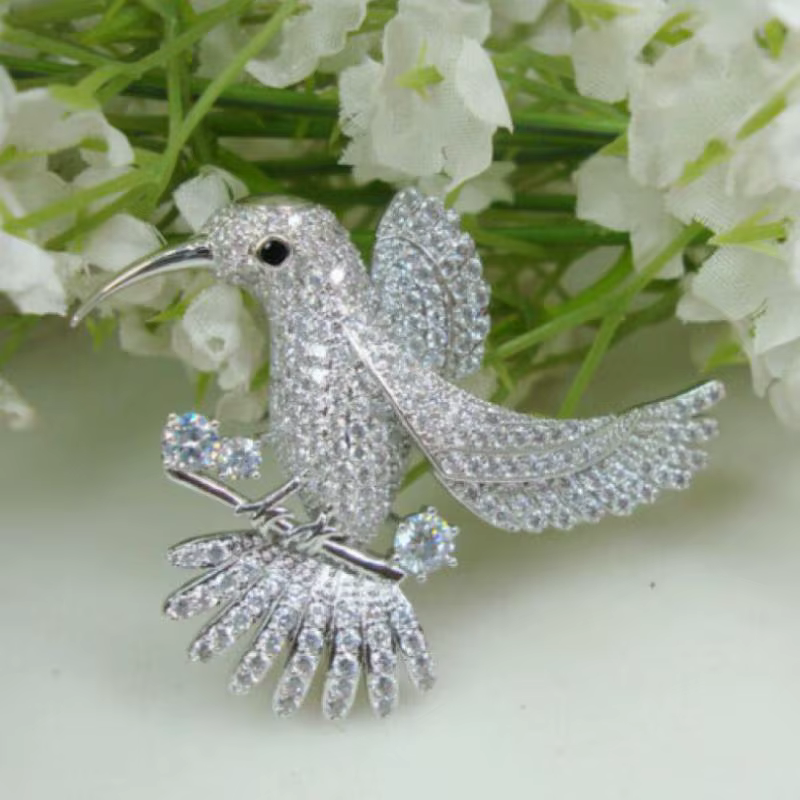 Broches colibri en strass brillant pour femmes, vêtements, manteau, bijoux, accessoires, cadeau