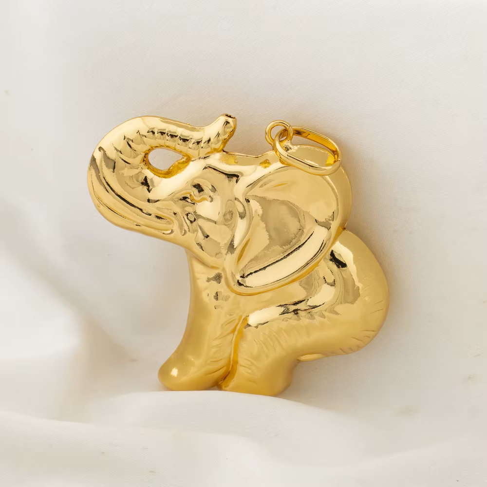 Pendentif design éléphant pour hommes et femmes, bijoux couleur or, haute qualité, pendentif léopard