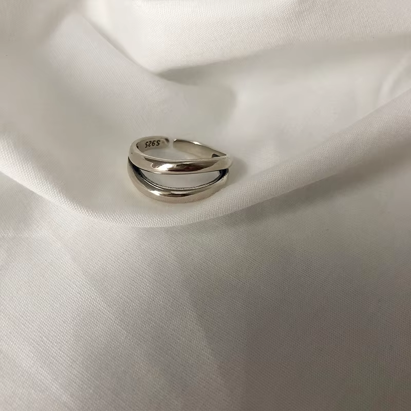 Bagues en argent Sterling 925, nouvelle mode créative, chaîne creuse croisée, bijoux de fête géométr