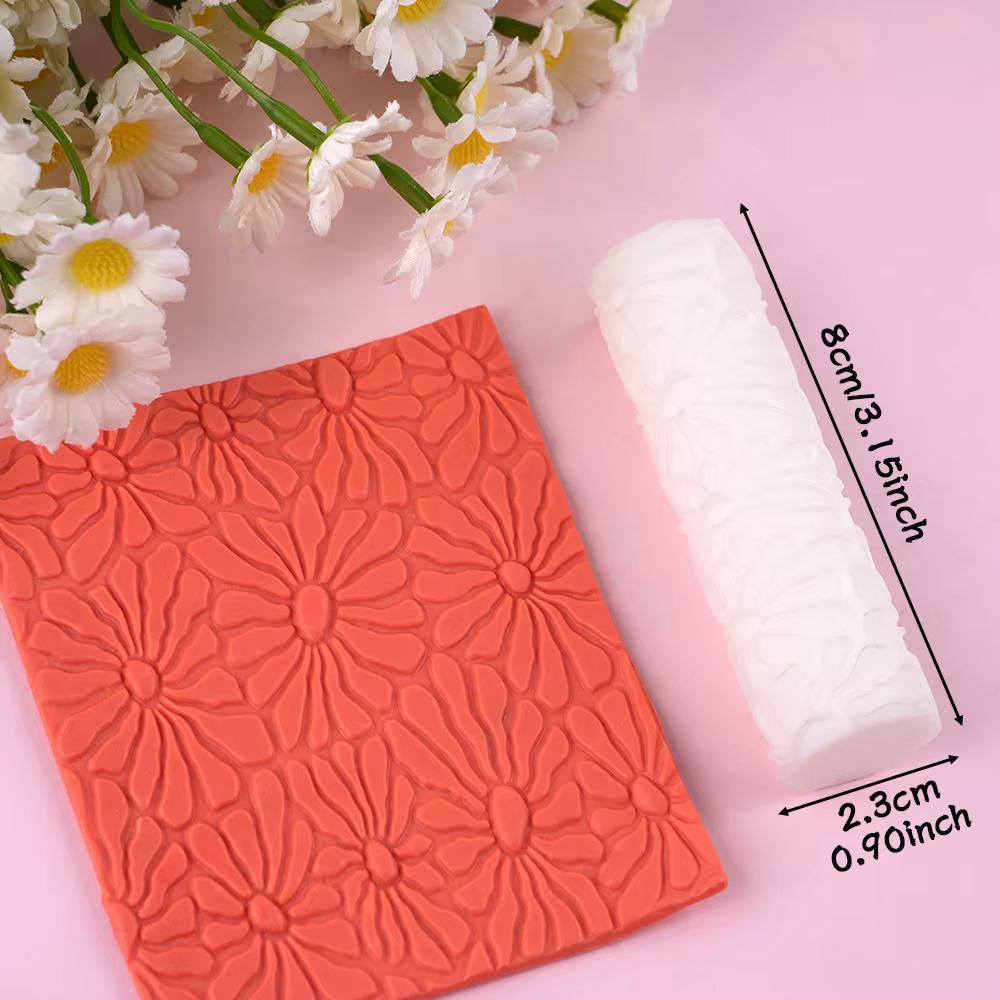 [Moule à bijoux DIY] Moule en argile polymère, rouleau de texture de feuilles |   Pour la fabricatio
