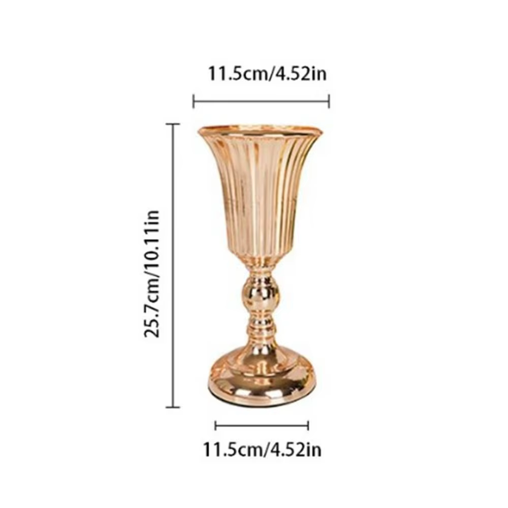 Bougeoir en fer doré pour centre de table, vase à fleurs, accessoires de mariage, ameublement, décor
