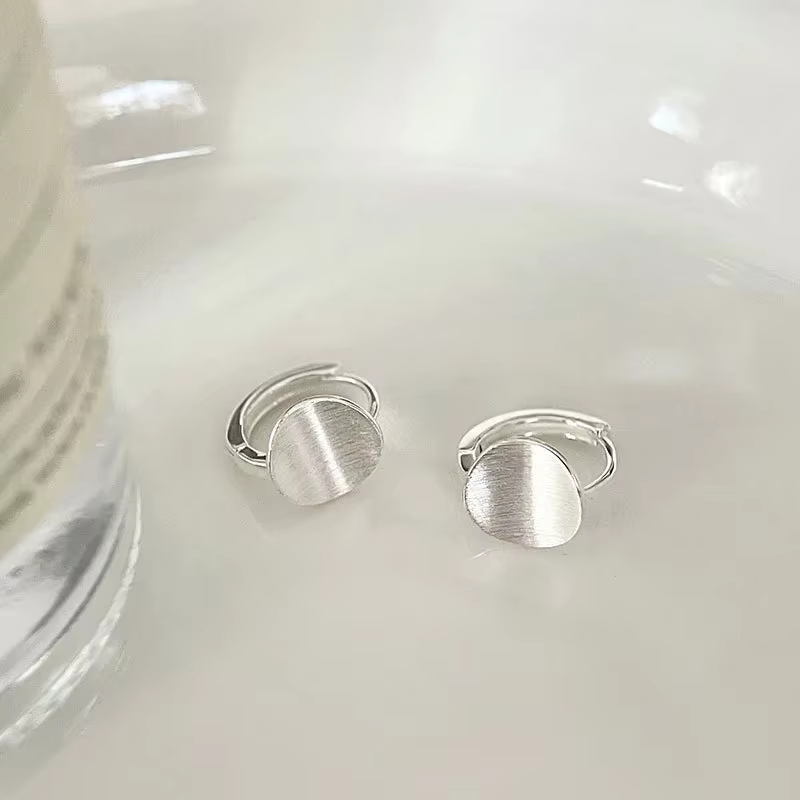 Boucles d'oreilles rondes en argent Sterling 925, créoles simples, tempérament exquis, tendance, bij