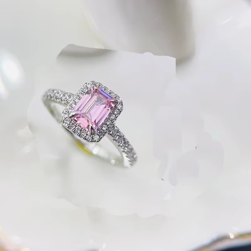 Bague Paraiba rectangulaire classique en argent 925, Tourmaline, pour femmes, fiançailles, mariage, 