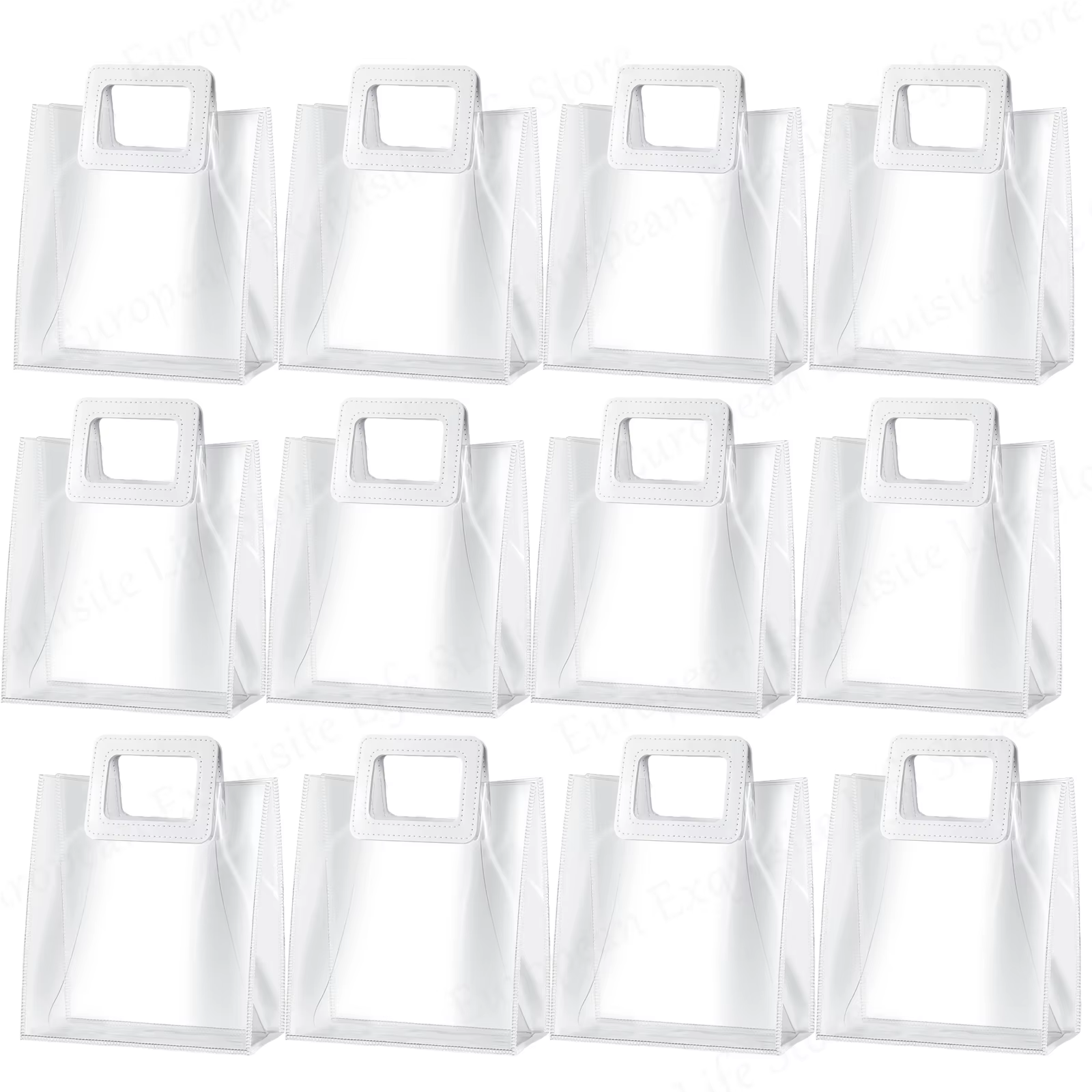 Sacs Cadeaux Transparents de Mariage, Fourre-Tout RapDuty Réutilisables en PVC avec Foy, Décoration 