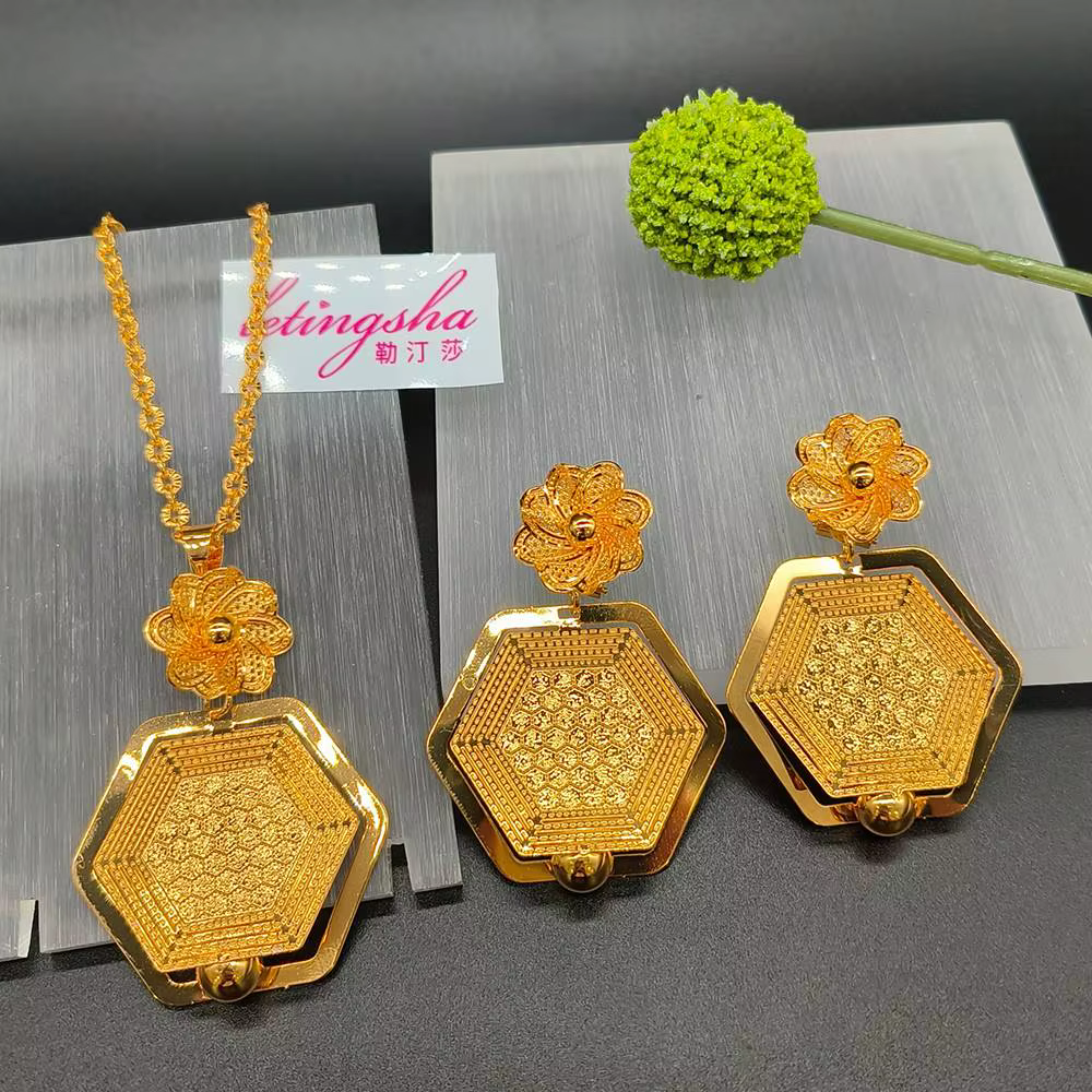 Ensemble de bijoux pour femmes, collier et boucles d'oreilles de luxe Noble, couleur or Rose, dubaï,