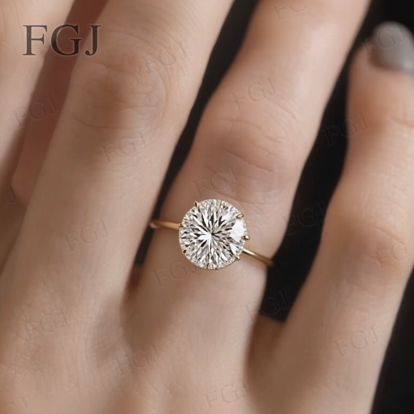 Anneaux personnalisables 10K 18K or multiformes diamant bande bague de fiançailles 1-5CT D couleur V